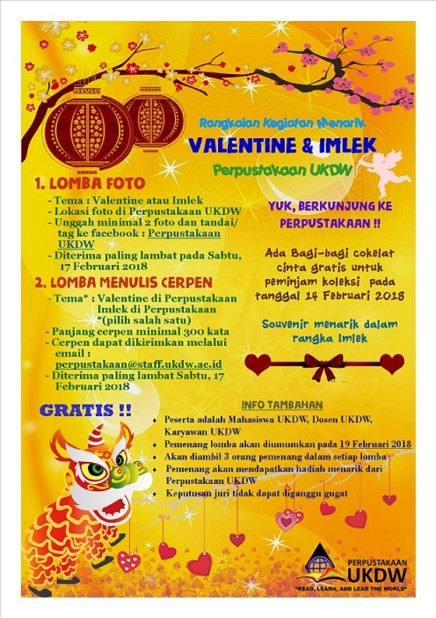 Lomba Foto dan Menulis Cerpen bertemakan Imlek dan Valentine